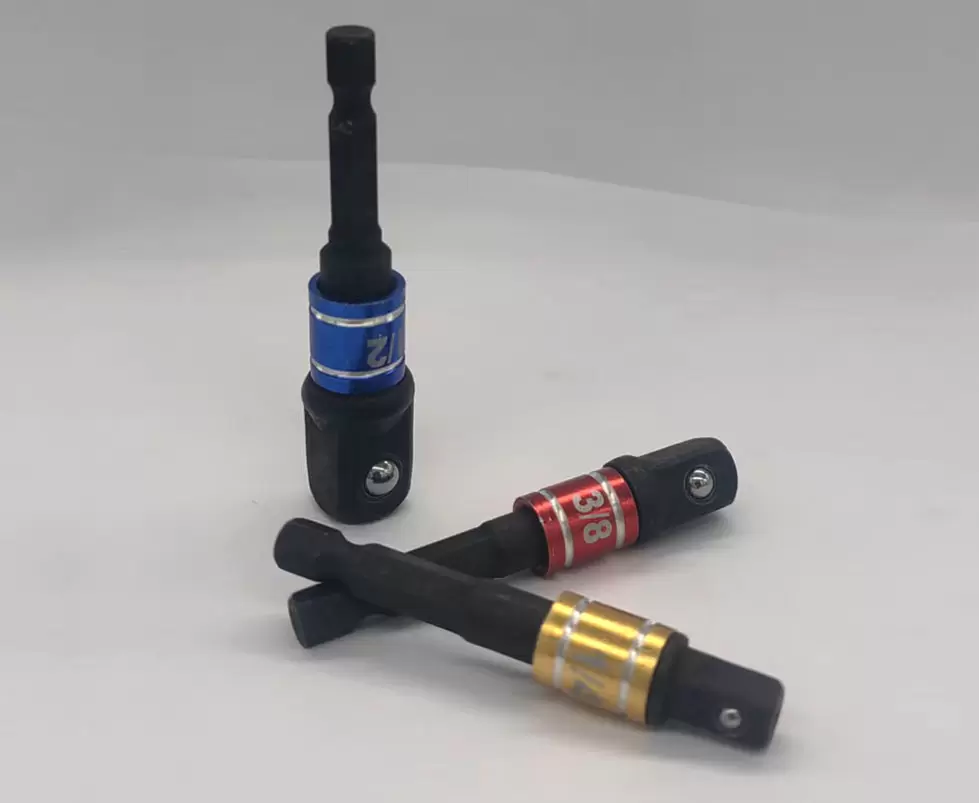 Набор адаптеров для ударных головок 1/4” 3/8” 1/2” с шестигранным хвостовиком, многоцветный